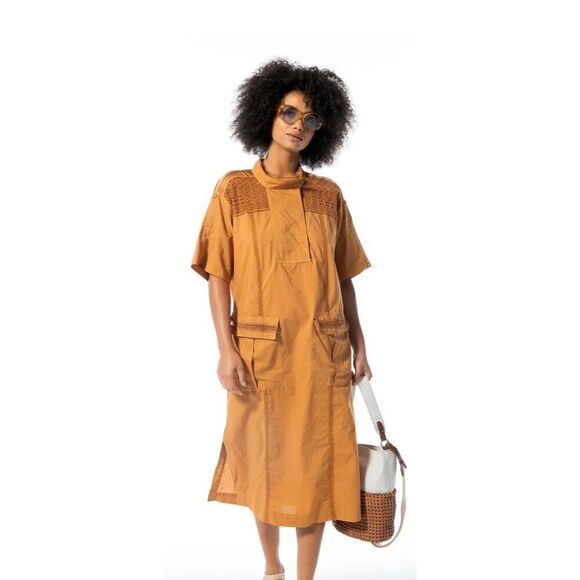 Burning Torch ALEXANDRIA UTILITARIAN DRESS in AMBER NWT Size XS - Picture 4 of 13